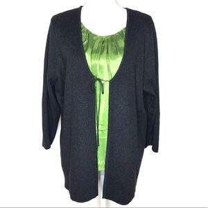 Mossimo‎ Woman Black Open Front Long Cardigan 2X
